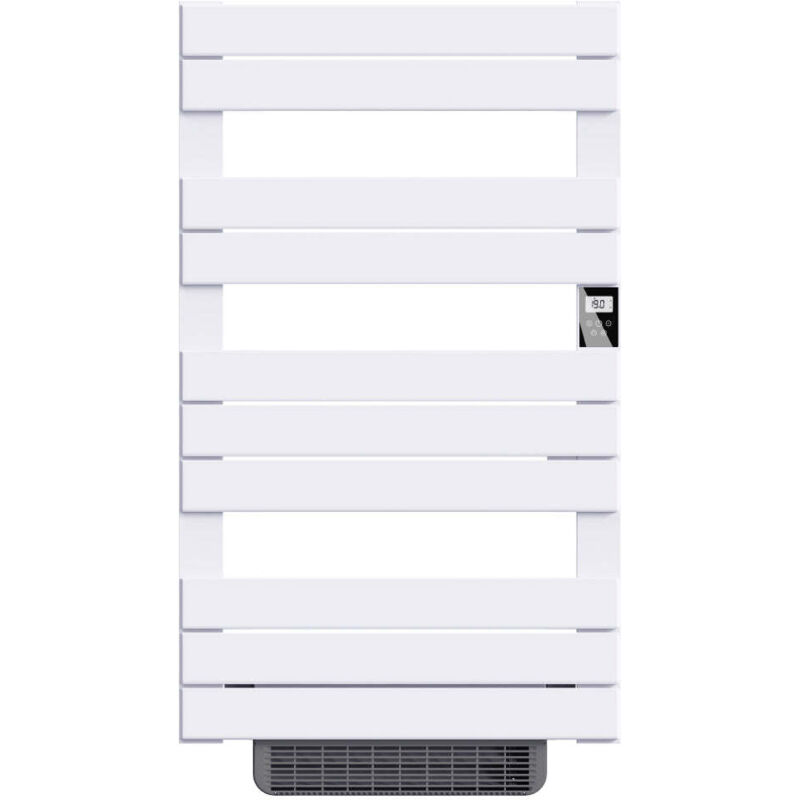 Bestherm - Sèche-serviette électrique sans fluide avec soufflerie 500W+1000W H.108,4xL60cm hanae blanc