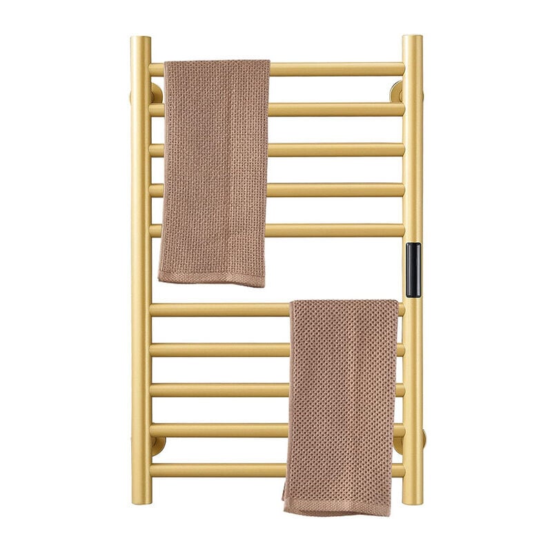 Sèche Serviettes Électrique Radiateur Accessoires de Salle de Bain, Minuterie Intégrée Contrôle de La Température 10 Bars Porte-Serviettes Chauffants