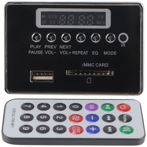 Scheda decoder MP3 Bluetooth, modulo audio, memoria di archiviazione USB, radio FM (nero)