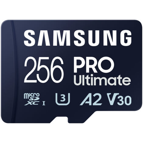 Scheda di memoria Micro SD Samsung Pro Ultimate UHS I 256 GB Blu e Bianco