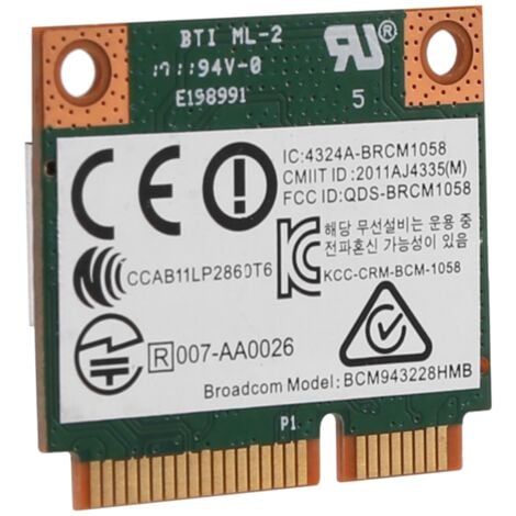 Scheda Half Mini PCI-E Wi-Fi Bluetooth 4.0 Dual Band 2.4G 5G 300M 802.11A/BGN senza per Bcm943228Hmb 718451-001