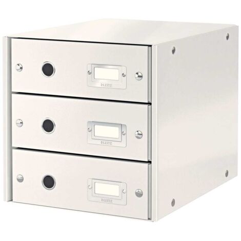 Schedario WOW Bianco con 3 Cassetti Leitz