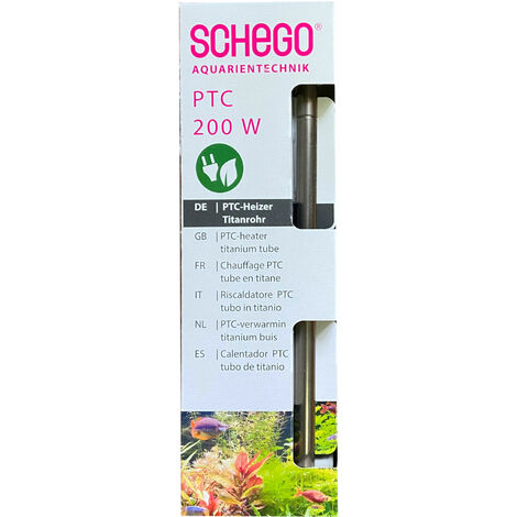SCHEGO PTC-Heizer Titanrohr - energieeffizienter Aquarium Heizstab - 200W