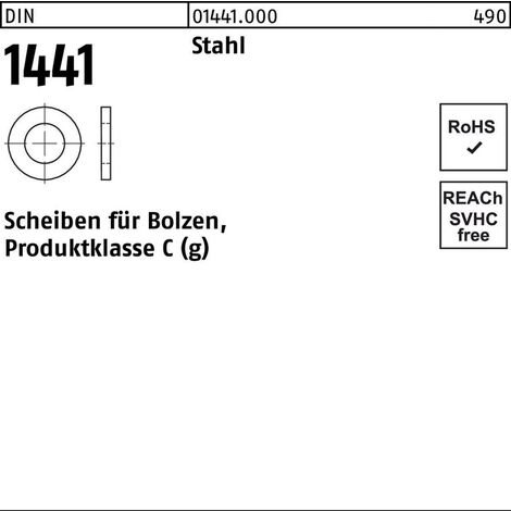 Scheibe DIN 1441 f.Bolzen 5,5x 10x 0,8Stahl 250 Stück