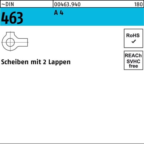 Scheibe DIN 463 m.2 Lappen 10,5 A 4 25 Stück