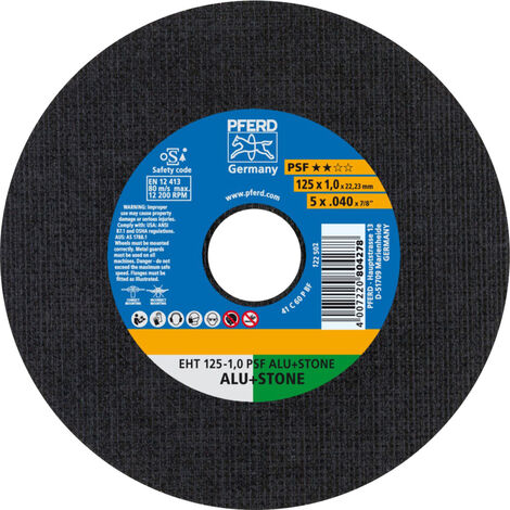 SCHEIBE TRON ONNER PFERD EHT 125-1,0 PSF ALU+STEIN 61819015 125 MM 22,23 MM 10 ST
