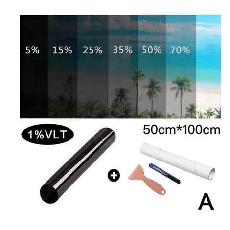 Scheibentönungsfolie Glasaufkleber Sonnenschutzfolie für Auto UV-Schutzfolien Aufkleber Solarfolien 50x100cm Prozent Vlttransparency25