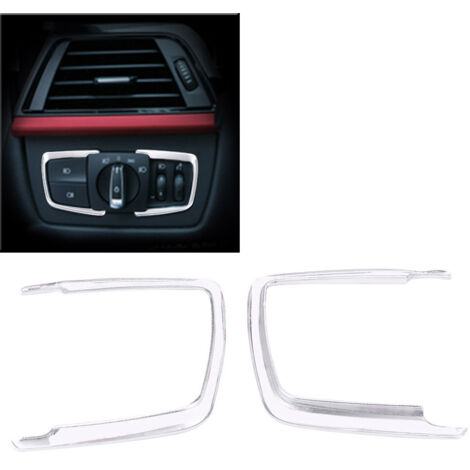 Scheinwerferschalterrahmen für BMW 1er, 2er, 3er, 4er, X5, X6, F20, F22, F30, F32 – Chromsilber beschichteter ABS-Aufkleber