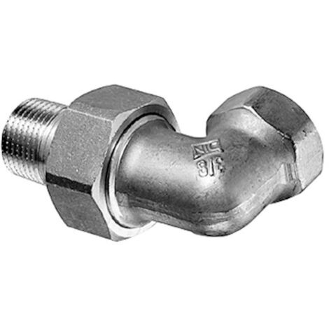 Schell Heizkörperverschraubung, Eckform 10 bar, 1", Messing