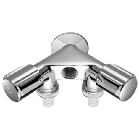 Schell Nebenanschluss Doppelventil 033680699 Innengewinde 1/2", chrom, mit Schlauchanschluss