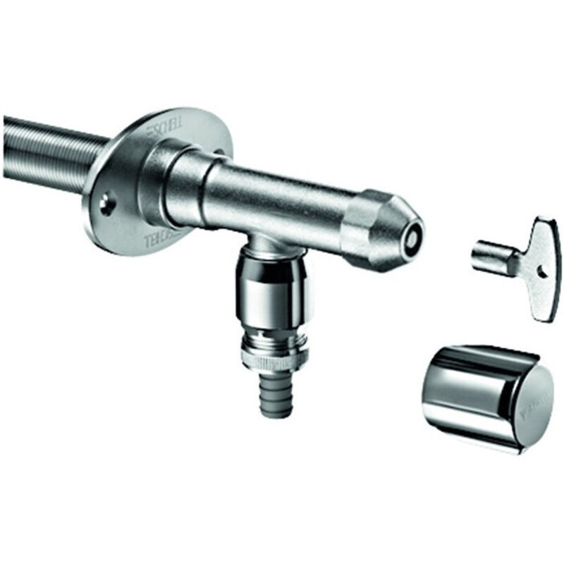 Schell - polar ii 039970399 ensemble de robinet mural d'extérieur résiste au gel sans aérateur de tuyau, chrome mat