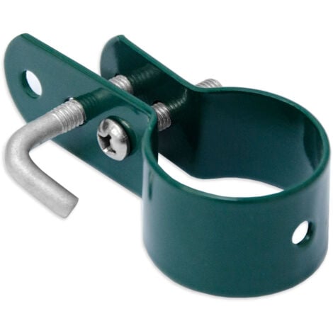 NIEDERBERG METALL Schelle Ø34mm Befestigungsschelle Metall-Spannschelle für runde Zaun-Pfähle Hakenschelle Strebenschelle inkl. Schraube