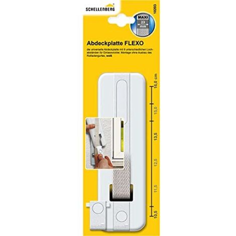 Schellenberg 10203 Copripiastra (tapparelle), modello Softline, Sistema MAXI, per avvolgitori in entrata, distanza tra i fori 10,5-16,0 cm, Dimensioni: 64 x 203 x 11 mm, Bianco