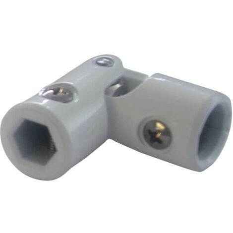 Schellenberg 11109 Giunto cardanico per manovella per tapparelle, esagonali 10 mm e per aste tonde con diametro 13 mm, bianco, 10-13 mm