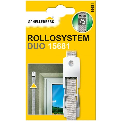 Schellenberg 15681 Duo, con Guarnizione a Spazzola e Rullo Guida 14 mm di Larghezza (Sistema Mini), Senza Rimuovere la Cinghia tapparella, Bianco