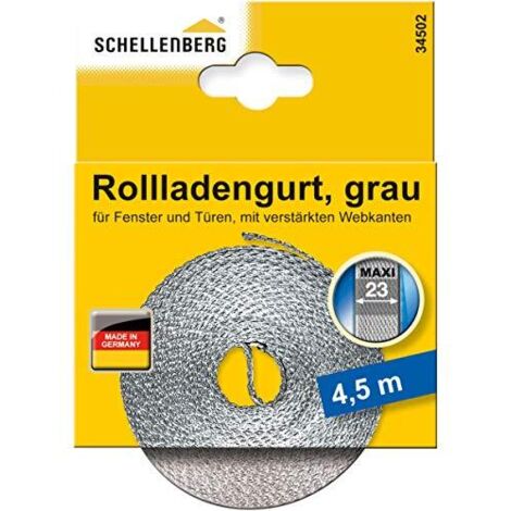 Schellenberg 34502 Cinghia per avvolgibile Larghezza 23 mm Lunghezza 4,5 m Grigio