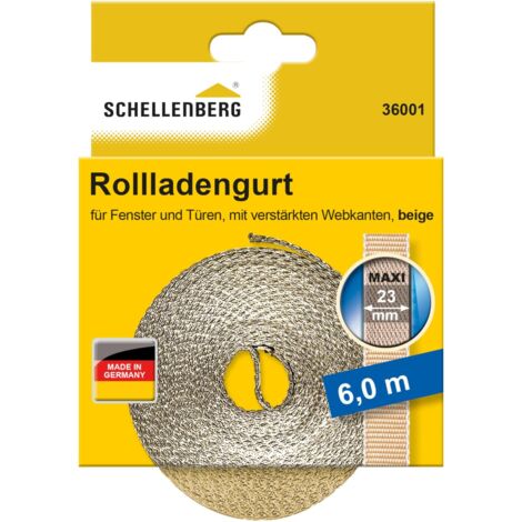 Schellenberg 36001 Cinghia per tapparelle Maxi 23 mm, 6 m, beige
