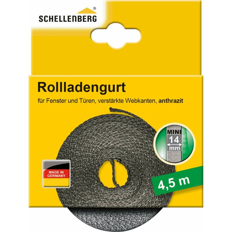 Image of 44510 - Cinghia per tapparelle, 14 mm x 4,5 m, sistema mini, cinghia per tapparelle, colore: antracite - Schellenberg