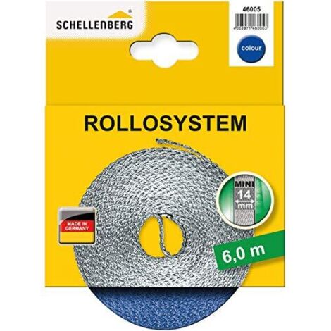 Schellenberg 46005 Cintino avvolgibili 14 mm x 6 m-Sistema Mini, Cinghia tapparella, Blu Royal