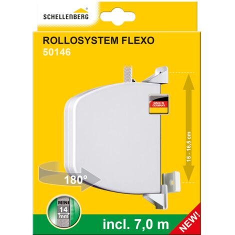 Schellenberg 50146 Avvolgitore tapparella Mini con Nastro, Bianco, Interasse fori 15-16,5 cm