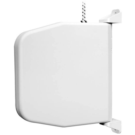 Schellenberg 50501 Avvolgitore tapparella con corda tapparelle 5 m, bianco, pieghevole aperto, spaziatura dei fori da 15,5 cm, girevole a 180°