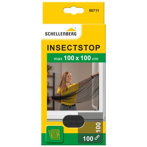 Schellenberg 50711 Zanzariera finestra per finestre fino a 100 x 100 cm, zanzariere senza perforazione, incl. nastro di fissaggio, antracite