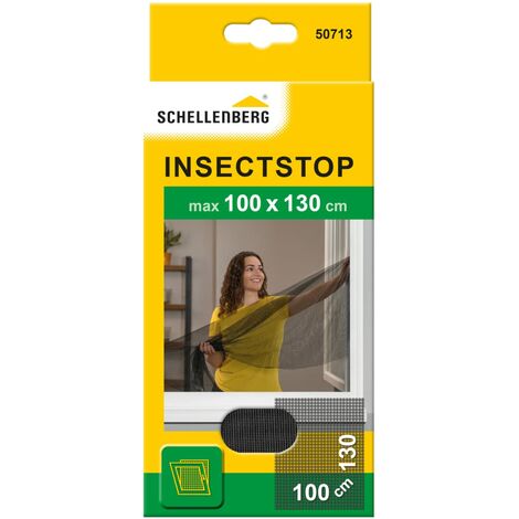 Schellenberg 50713 Zanzariera finestra per finestre fino a 100 x 130 cm, zanzariere senza perforazione, incl. nastro di fissaggio, antracite