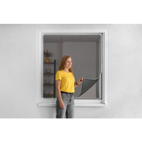 Schellenberg 50746 Insektenschutz Fenster Magnetic 100 x 120 cm, Fliegengitter mit Magnetrahmen, flexibler Kunststoff-Rahmen, Weiß