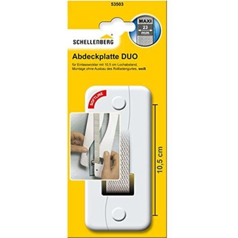 Schellenberg 53503 Piastra di copertura dell'avvolgitore Duo Maxi, 105 mm, bianco