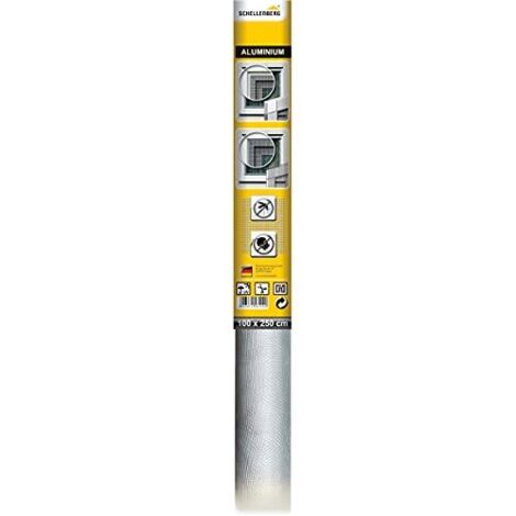 Schellenberg 58100 Rete ricambio in alluminio, rotolo zanzariera da tagliare a misura, 100 x 250 cm
