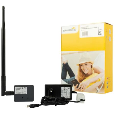 Schellenberg 60991 Apricancello smart PLUS apriporta universale per garage da smartphone con alimentazione esterna e LED, Antracite