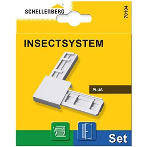 Schellenberg 70104 Porta Accessori, Set di connettori angolari Plus per finestre e Porte a zanzariera, Bianco