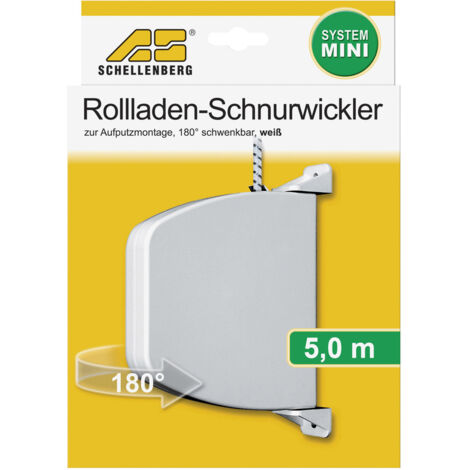 Schellenberg - Rollladen-Schnurwickler mit Schnur 5 m, weiß - 50506