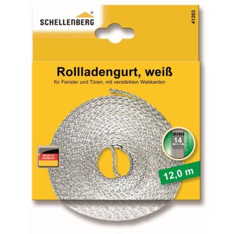 Schellenberg Rollladengurt weiß Breite 14 mm - Länge 12 m Rollladengurt