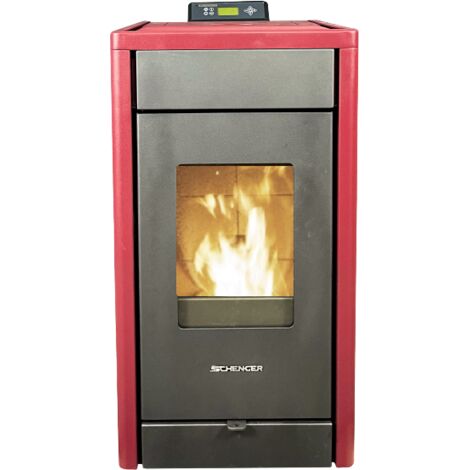 SCHENGER Pelletofen HP07 Rot 8,0kW A++ Vollautomatisch