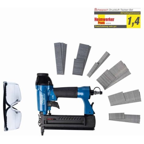 Scheppach 2 in 1 Druckluftnagler und Tacker Blau