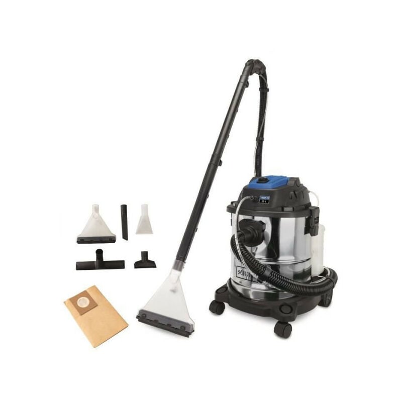 Scheppach - Aspirateur Injecteur Extracteur eau et poussiere SprayVac20 - 1600W - Cuve Inox - Gris - 5 en 1