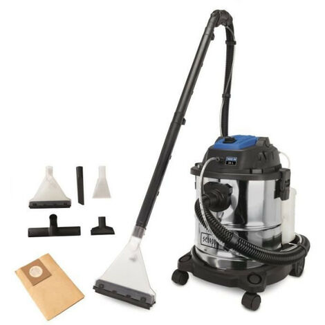 Scheppach – Aspirateur injecteur extracteur 1600W – Cuve inox 20L – Aspiration eau et poussière – Fonction pulvérisation et soufflage - SprayVac20
