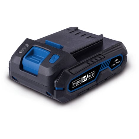 Scheppach Batterie IXES 20V - SBP2.0 - Li-ion - 2,0 Ah - Longue durée de vie - Voyant de charge - Rechargement rapide - Boîtier résistant