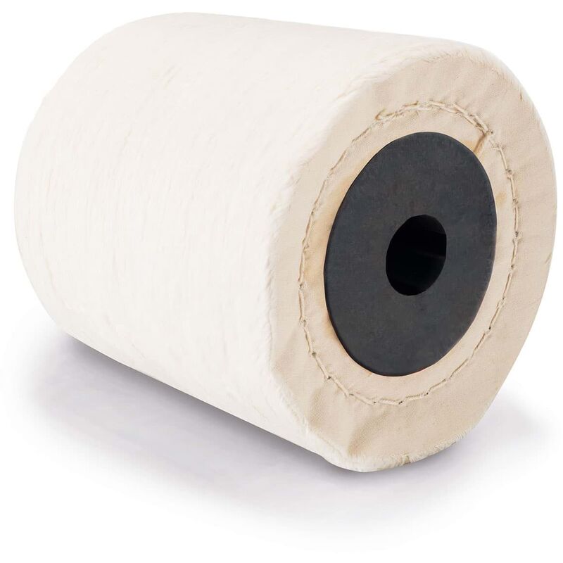 Scheppach Brosse en coton pour surfaceuse MRS1300 Brosse de rechange - Largeur 100mm - Ø120mm - Pour le marbre et les métaux peints & non peints