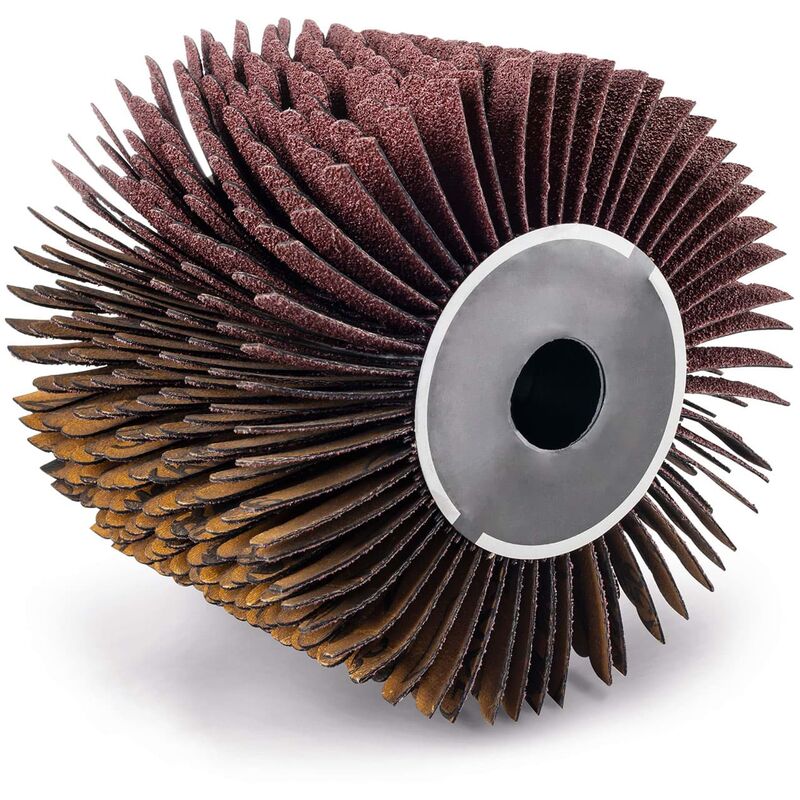 Scheppach Brosse à lanières abrasives pour surfaceuse MRS1300 Brosse de rechange - Largeur 100mm - Ø120mm - Rouleau abrasif adapté au ponçage du