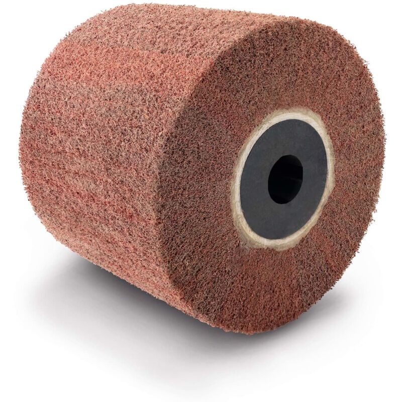 Scheppach Brosse en fibre synthétique pour surfaceuse MRS1300 Brosse de rechange - Largeur 100mm - Ø120mm - Pour les surfaces en bois, pierre, métal,