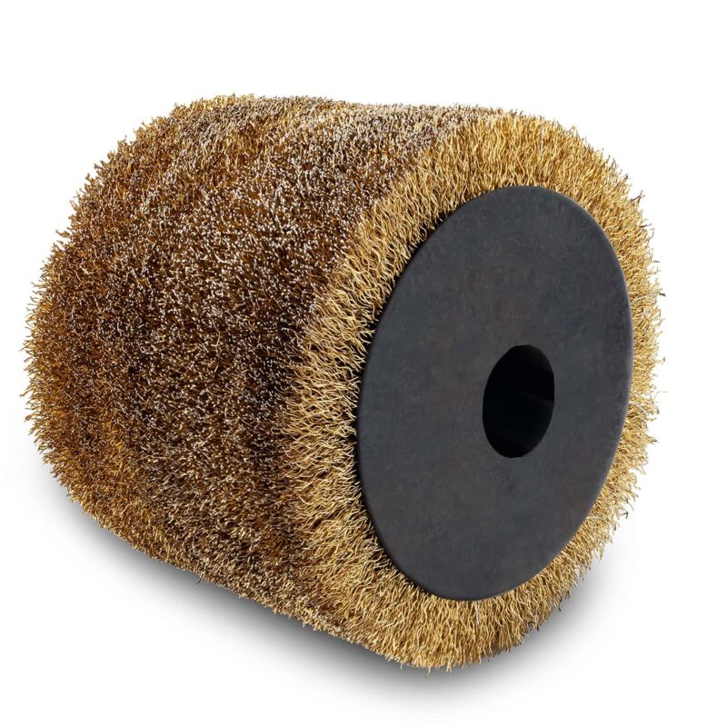 Scheppach Brosse métallique pour surfaceuse MRS1300 Brosse de rechange - Largeur 100mm - Ø120mm - Pour différentes surfaces & matériaux comme le
