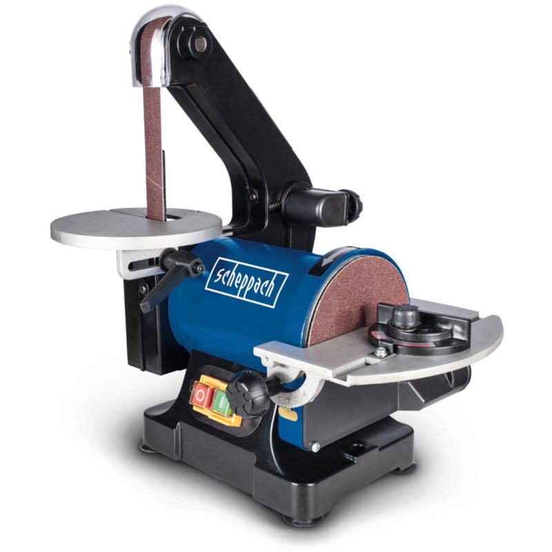 Scheppach - Ponceuse à Bande et à disque BTS700 - Puissance 250W - Longueur de bande 762mm-Largeur 25,4mm - Plateau de Ponçage Ø125mm - Table d'appui