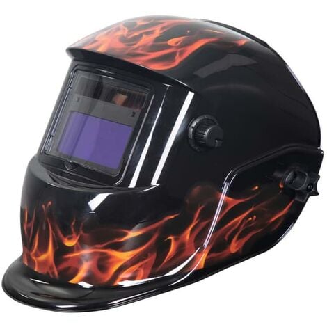 Scheppach Casque de soudage automatique AWH-500FL - Grand champ de vision - Obscurcissement progressif automatique & réglable - Capteur & Cellule solaire avec batterie - temps de réaction 0,2-0,83ms