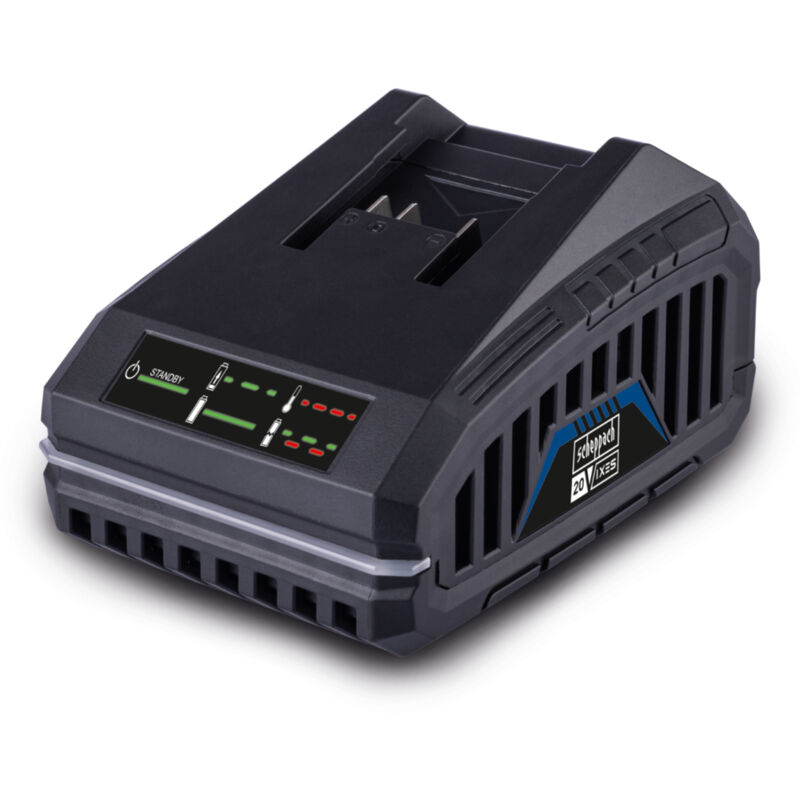 Scheppach - Chargeur ixes 20V - SBC4.5A - 4,5A - Li-ion - 230-240V/50Hz - Longue durée de vie - Voyant de charge - Rechargement rapide