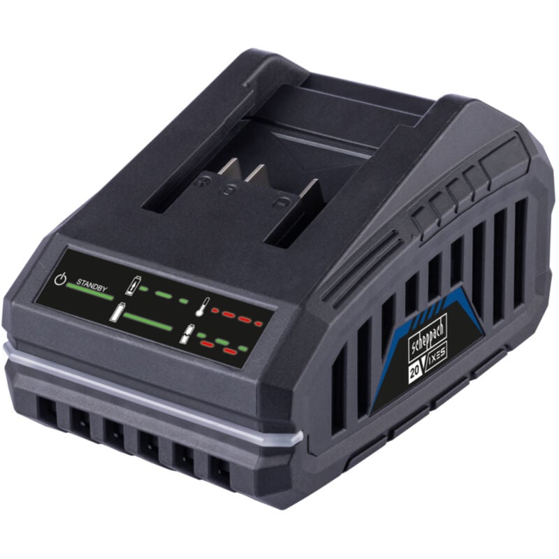 Scheppach Chargeur IXES 20V - SBC2.4A - 2,4A - Li-ion - 230-240V/50Hz - Longue durée de vie - Voyant de charge - Rechargement rapide