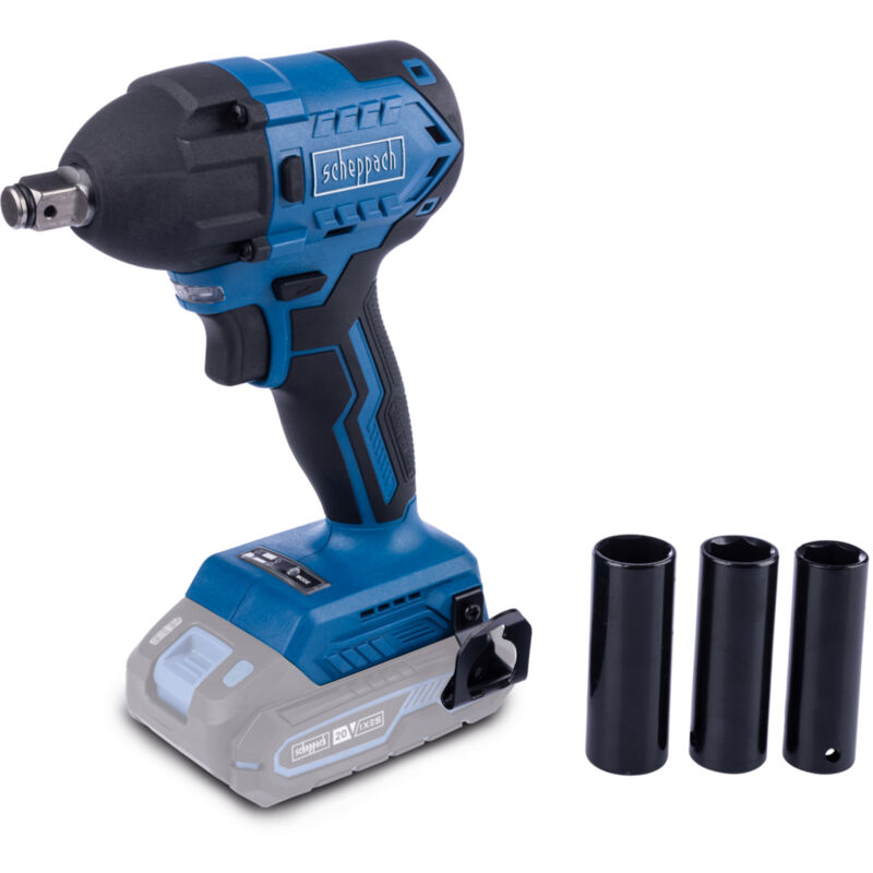 Scheppach - Clé à Chocs sans fil 1/2' ixes 20V - BC-IW350-X - Brushless - Couple 370 nM - 3600 bpm - 2800min-1 - led & Clip de ceinture - Vendue sans