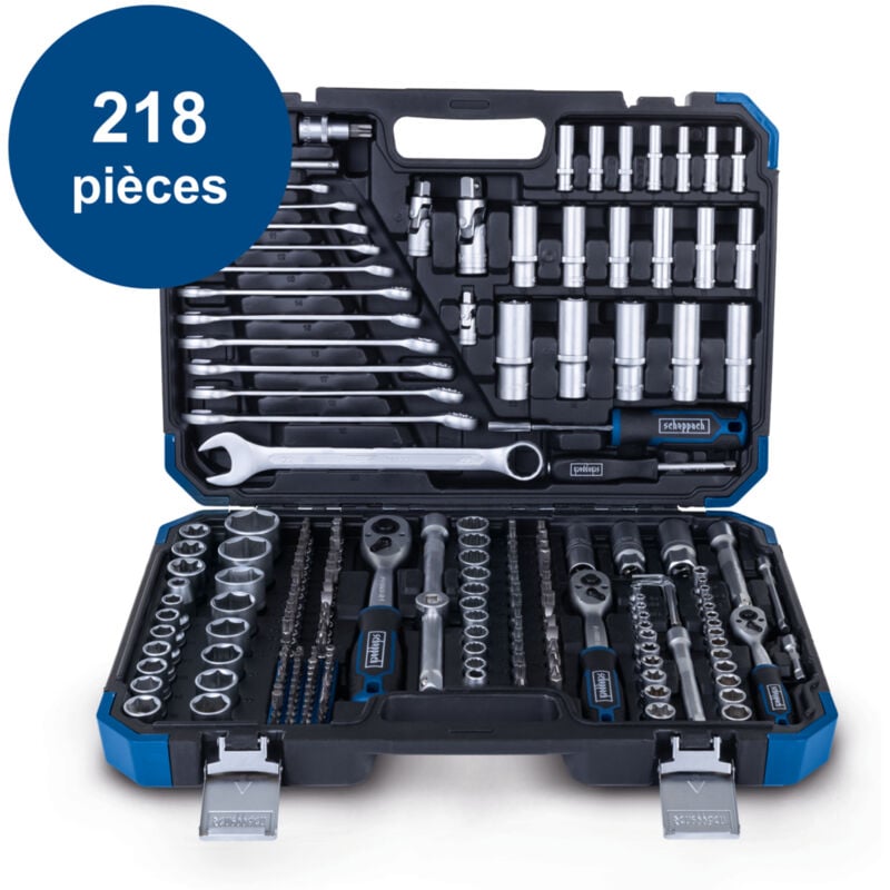 Coffret à outils TB250 – Coffret multi outils – Mallette d'outils – Set d'outils – 218 outils – 1 mallette robuste et transportable - Scheppach