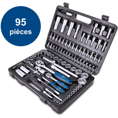 Scheppach Coffret à outils TB94 - Mallette à outils - Coffret multi outils - Coffret à outils résistant et compact - 94 pièces - En Acier Chrome Vanadium